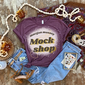 Bella Canvas 3001 Mockup: Bleached Heather Maroon T-Shirt Flat Lay