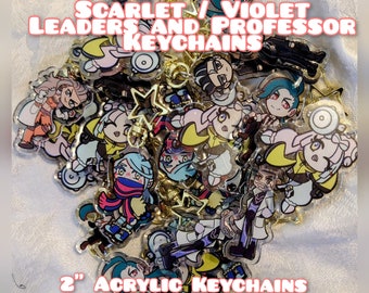 Mystical Scarlet and Violet Keychains - Professors & Leaders Inspired Set