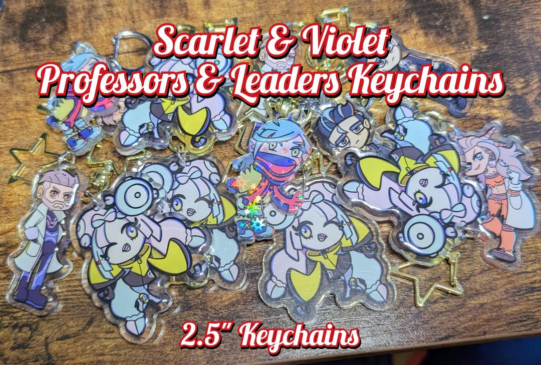 Keychains Scarlet Scarlet and Violet Professors/leaders Keychains - Etsy
