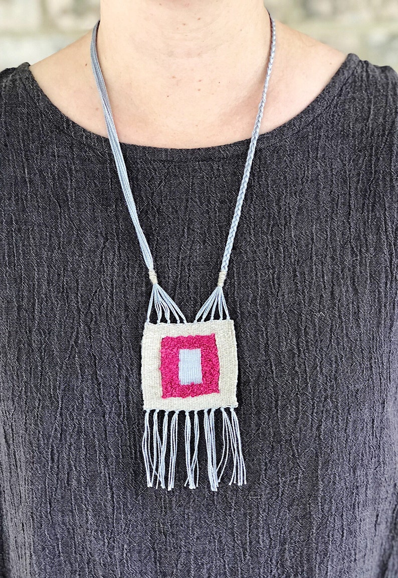 Modern Woven Necklace Etsy