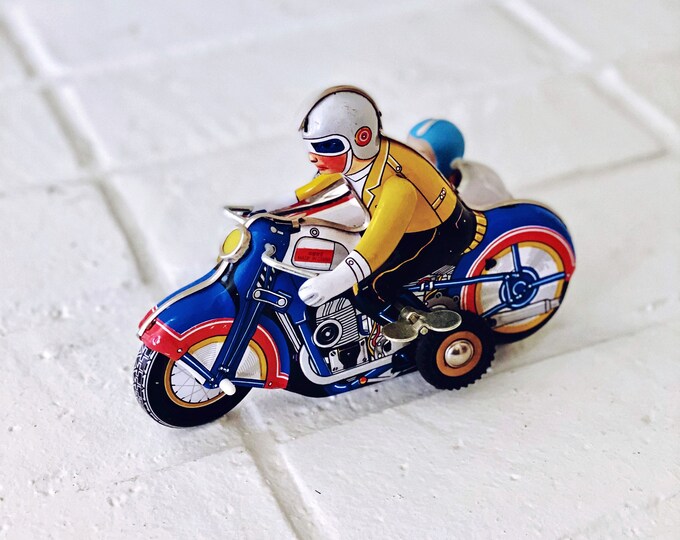Windup Toy Motorcycle & Sidecar Etsy