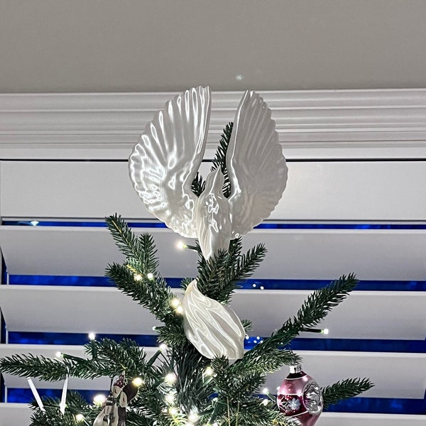 Beautiful 3D Printed Ascending Dove. Thoughtful grief gift or gift for Christmas, Three Kings Day, or Easter.
