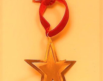 Handmade brass star ornament