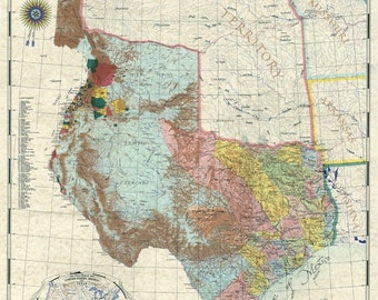 Commemorative Texas Republic Map c. 1845