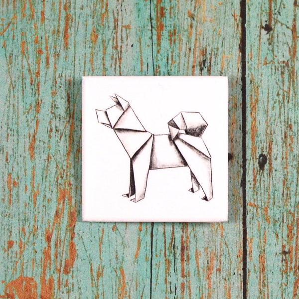 Origami hond knop-Akita knop