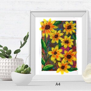 Amarillo, art print of original acrylic paiting, A3, A4, A5