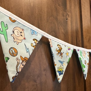 Toy Story Birthday Banner Fabric Bunting Banner Party Decor Disney Woody