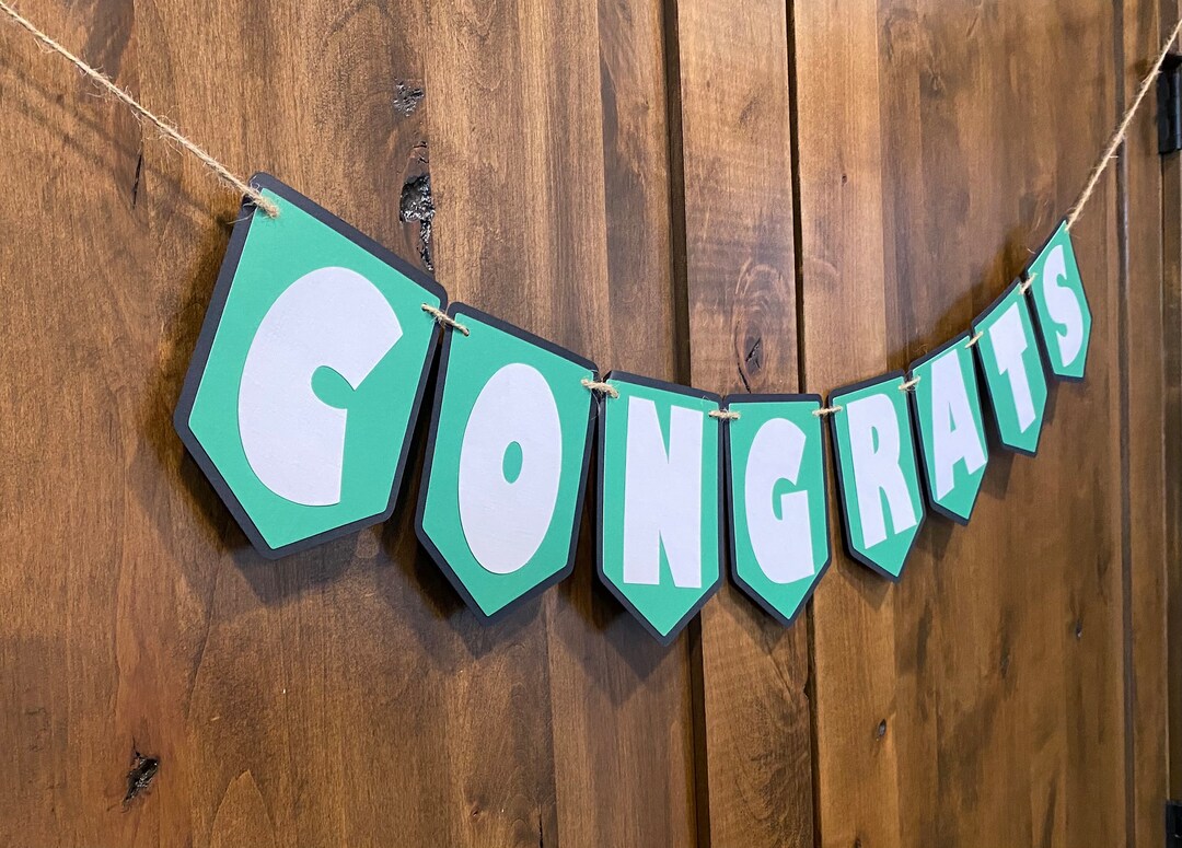Congrats Banner Graduation Banner Retirement Banner Etsy