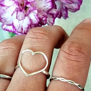 Large Heart Shape Simple 14K Gold Filled or Sterling Silver Ring