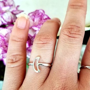 Moon Shape Simple 14K Gold Filled or Sterling Silver Ring