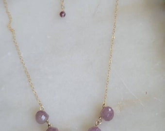 Rose Quartz Crystal  Handmade 14k Gold Filled Necklace