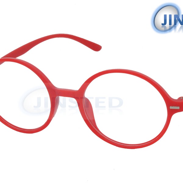 Red Reading Glasses. Adult Round Frame Unisex Spectacles Strength from +1.00 - +4.00 RG056