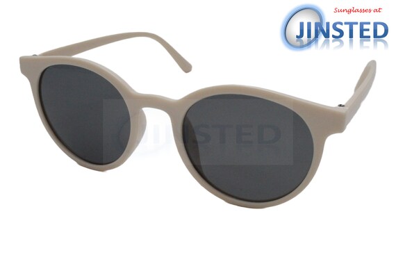 Occhiali Da Sole Rotondi Color Crema Con Montatura Circolare