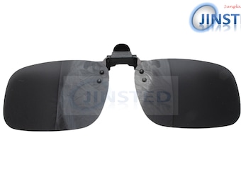 Black Polarised Clip On Flip Up Sunglasses.  Large Medium or Small UV400 Protection ACP003