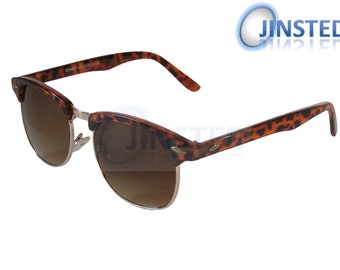 Adult Leopard Print Frame Clubmaster Sunglasses Tinted Lens. UV400 Protection AR010