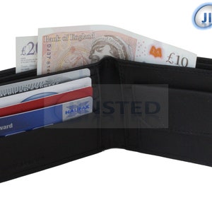 Portefeuille Bi de luxe en cuir souple. 6 compartiments pour cartes et 2 compartiments pour billets et compartiment pour pièces RFID W0030