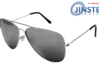 Adult Silver Mirrored Reflective Aviator Sunglasses UV400 Protection AA005