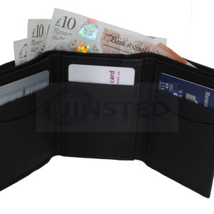 Pequeña cartera Tri de cuero.  10 tarjetas y 2 compartimentos para notas.  Protección RFID W0035
