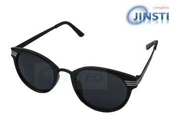 High Quality Black Circle Sunglasses with Black Round Frame UV400 Protection ACI015