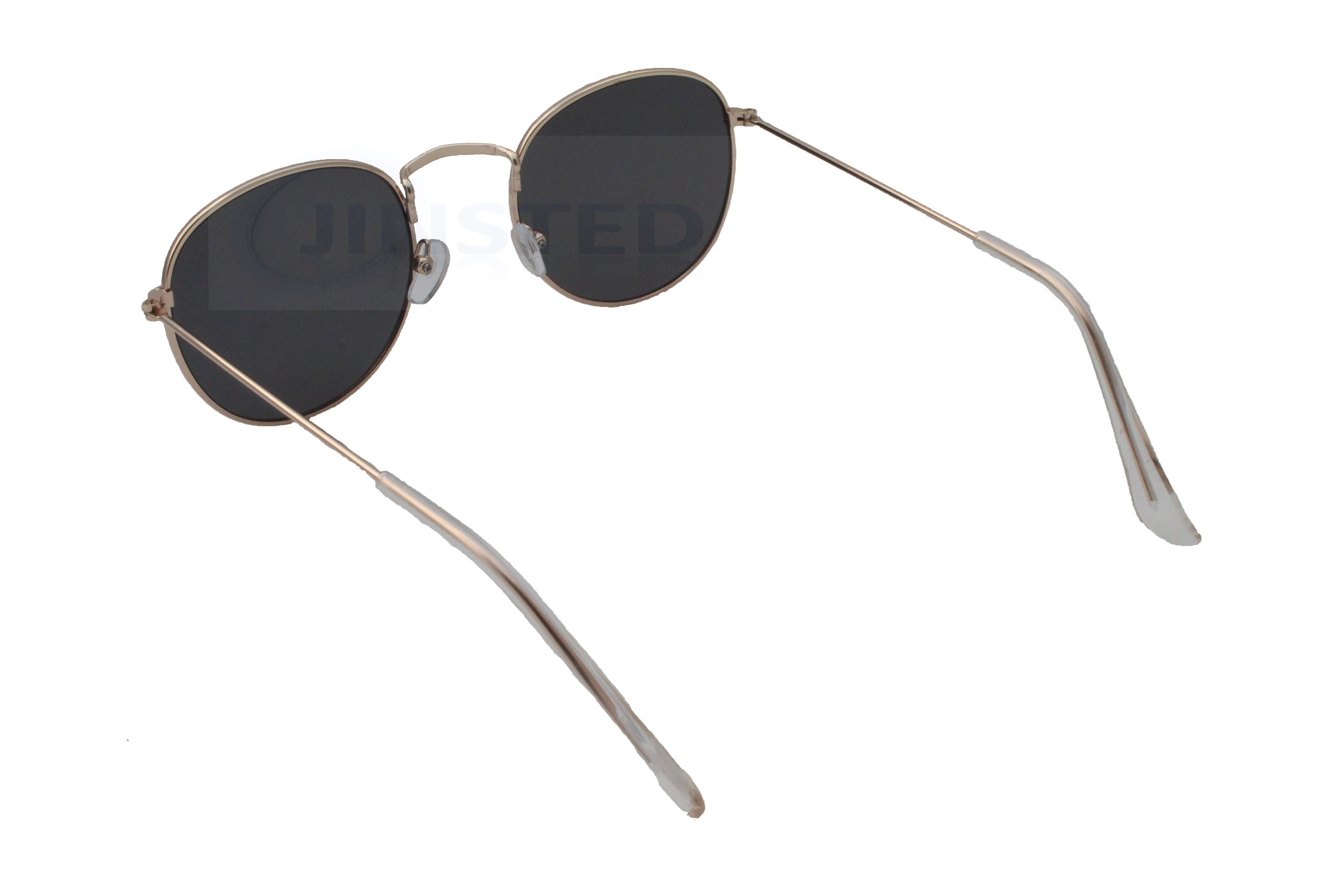 Adult Black Circle Sunglasses With Gold Round Frame UV400 