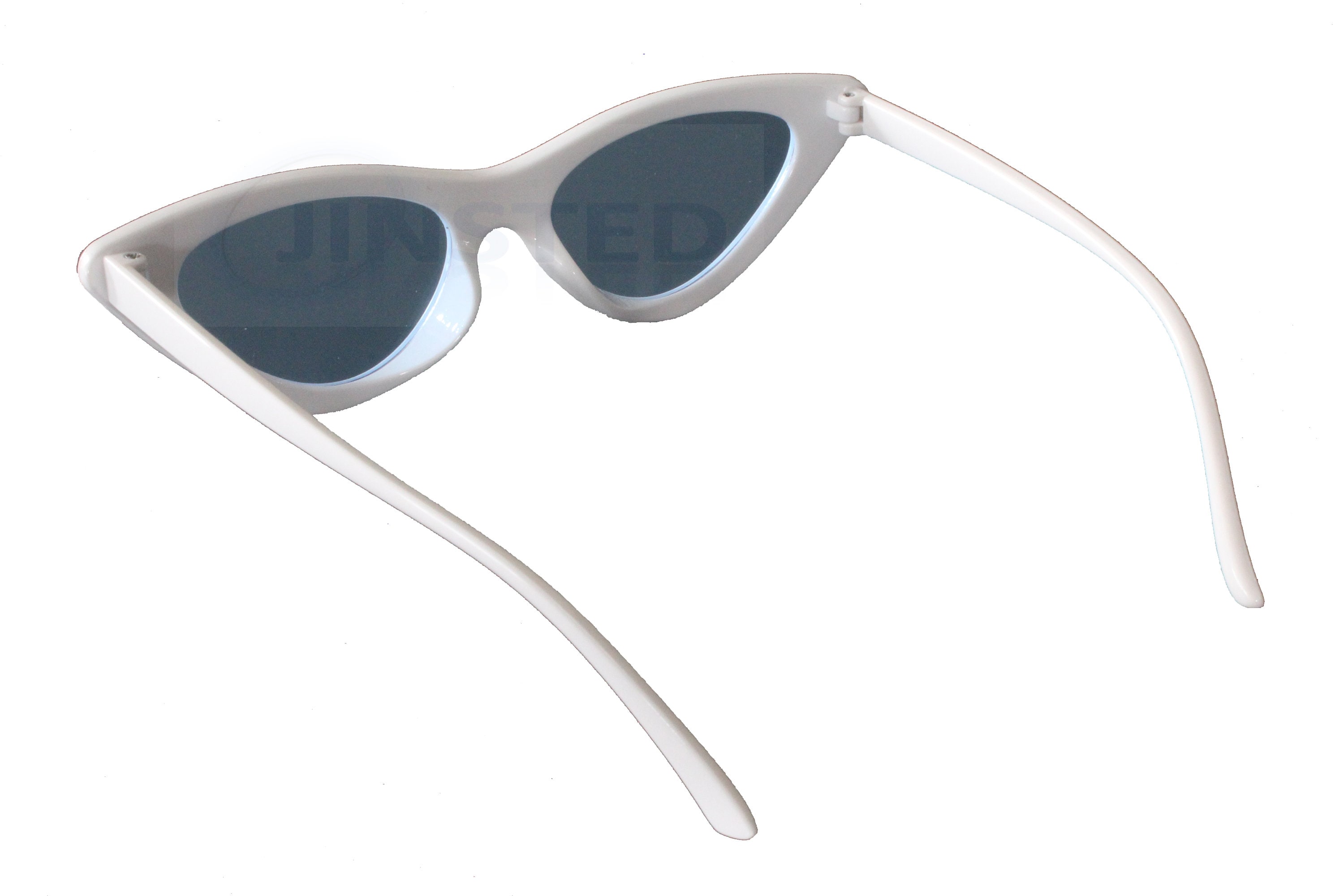 White Frame Blue Lens Cat-Eye Sunglasses - Women Cat Eye Sunglasses: White Frame And Blue Lenses – Harmony Homes main image 3
