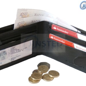 Gran cartera de cuero Bi.  4 compartimento para tarjetas, monedas y billetes W0038