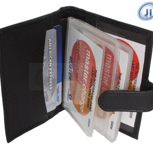 Pequeña cartera Bi de cuero.  3 Tarjeta y Desmontable 14 sección de tarjetas.  Protección RFID. W0034
