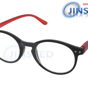 Black and Red Reading Glasses. Adult Round Frame Unisex Spectacles Strength from +1.00 - +4.00 RG058