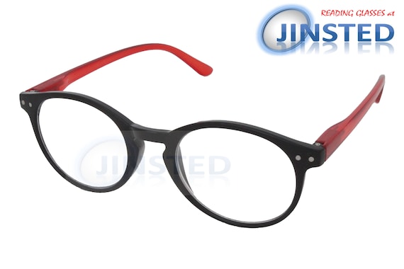 Black and Red Reading Glasses. Adult Round Frame Unisex Spectacles Strength From 1.00 4.00 RG058 Etsy