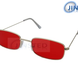 Unisex Adult Modern Red Sunglasses Gold Frame UV400 Protection CL078