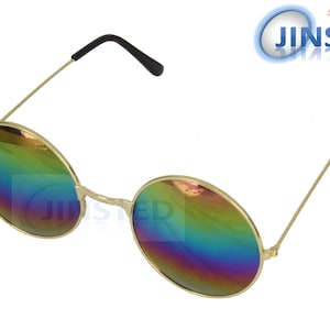 Gafas de sol multicolores con marco redondo dorado Protección UV400 SP018