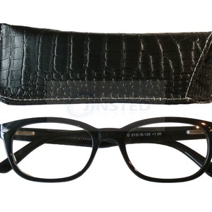 Adult High Quality Swiss Design Black Reading Glasses Strength from +1.00 - +3.50 RG031