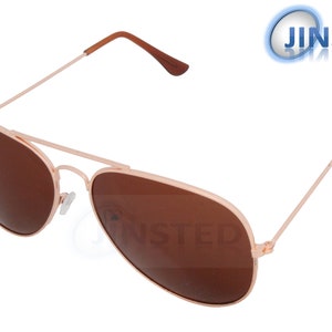 Adult Brown Aviator Sunglasses with Gold Frame UV400 Protection AA002