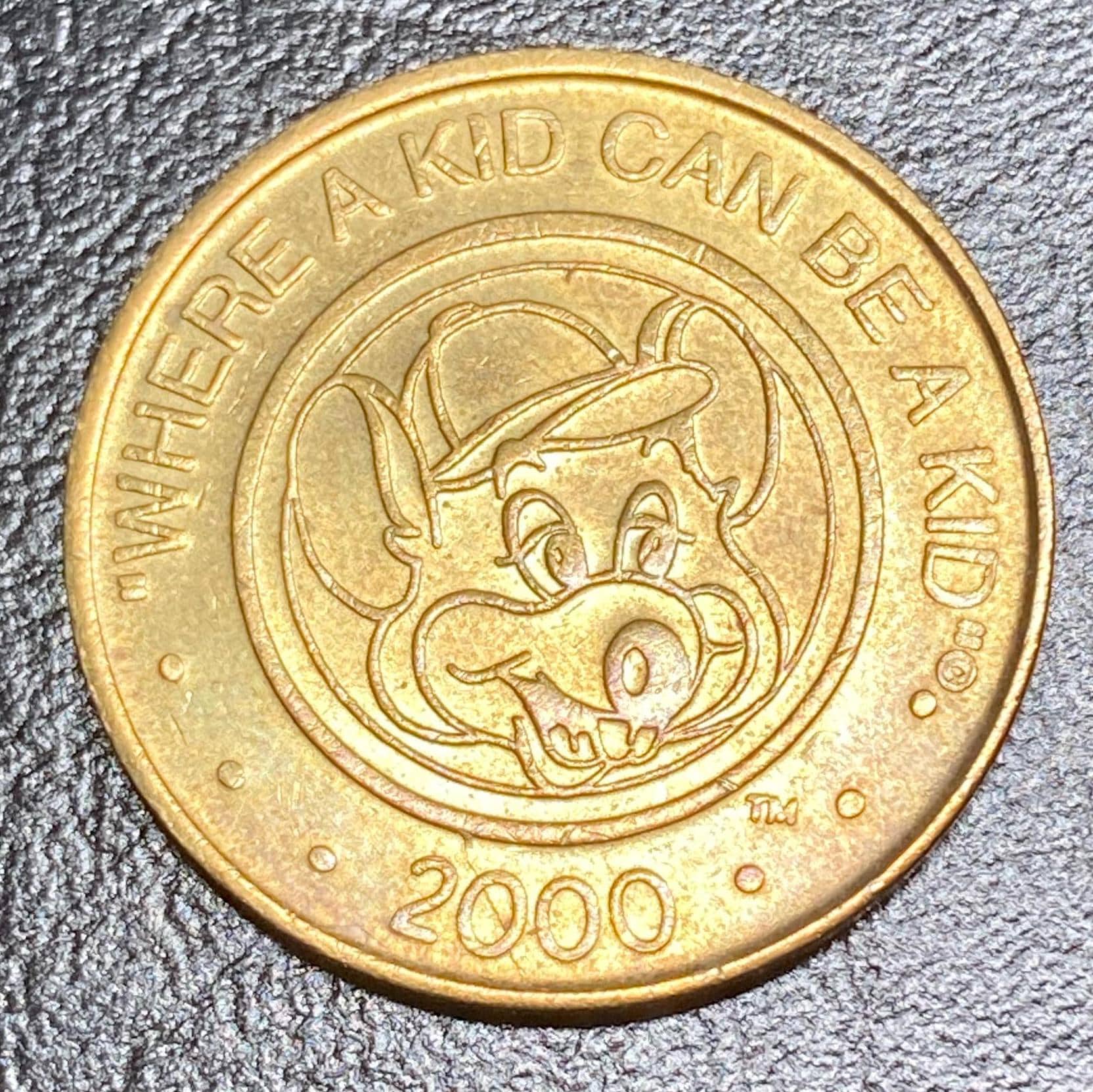 Vintage 2000 Chuck E Cheese Token - Where a Kid Can Be a Kid