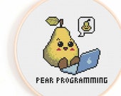 Pear Programming Cross Stitch Pattern: Software Engineer Gift (Digital Download)