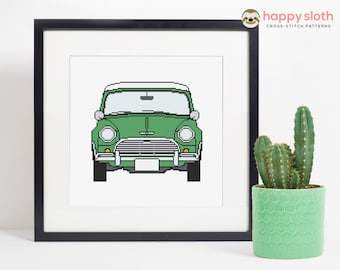 Mini Cooper Cross Stitch Pattern / 1960s Car Cross Stitch / Vintage Car, Antique Car