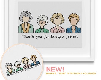Golden Girls Cross Stitch Pattern: Sophia, Blanche, Dorothy, Rose (Digital Download)