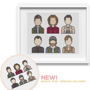 Winchester Brothers - Dean and Sam Cross Stitch Pattern - Castiel Cross Stitch Chart - Crowley Cross Stitch Pattern - Jack