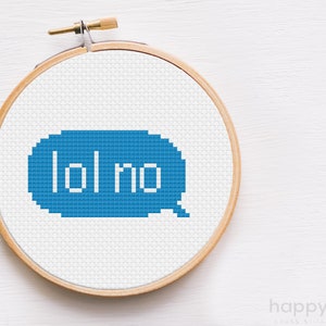 LOL No Cross Stitch Pattern: Text Message Meme (Digital Download)