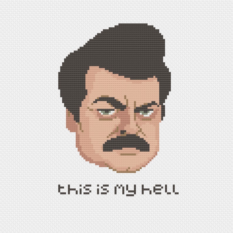 Ron Swanson Cross Stitch Pattern / Parks Cross Stitch Pattern image 3