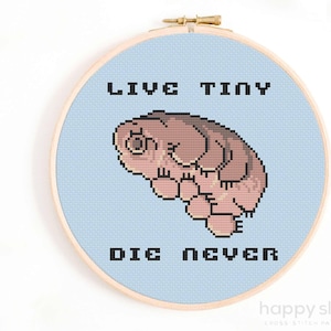 Tardigrade Cross Stitch Pattern: Funny Waterbear Design (Digital Download)