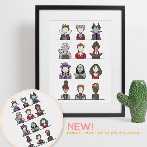 Villains Cross Stitch Pattern - Bad Guys Cross Stitch, Jafar Cross Stitch, Ursula Cross Stitch, Gaston Cross Stitch Chart, Wicked Witch