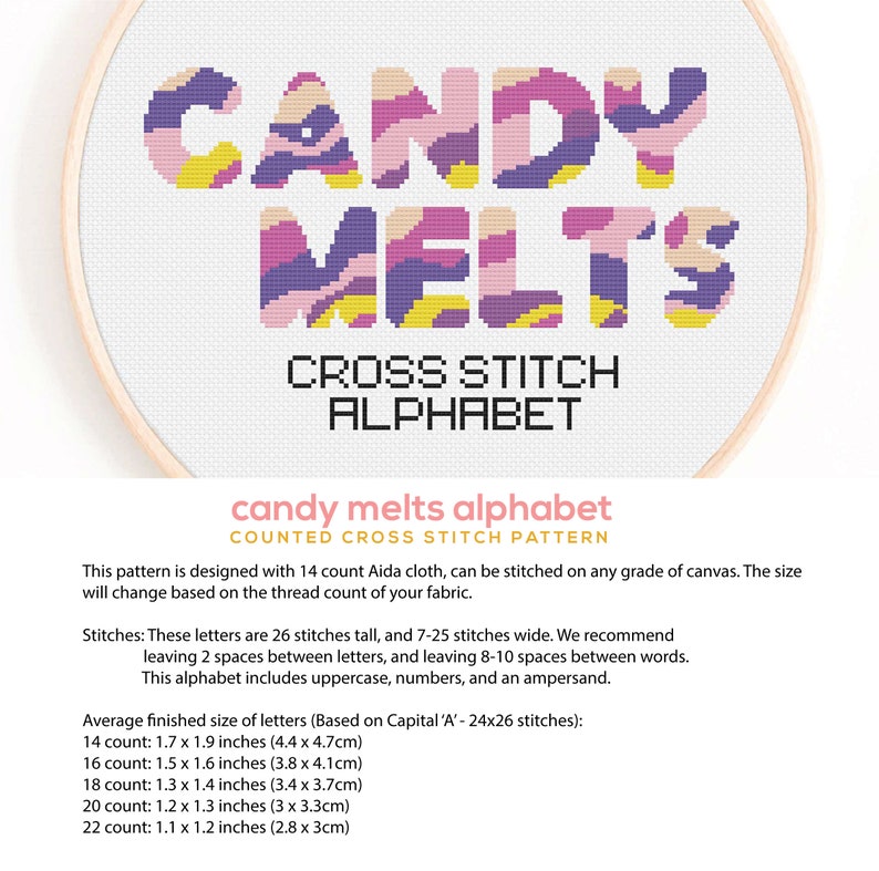 10 Big & Bright Cross Stitch Alphabets Value Pack of Etsy UK