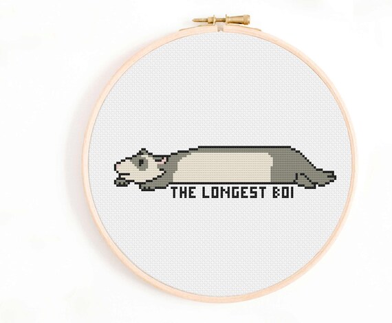 Ferret Cross Stitch Pattern 'the Longest Boi' Cross Stitch Pattern Funny  Cross Stitch Patterns Pet Ferret Cross Stitch 