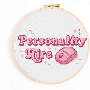 Personality Hire Cross Stitch Pattern: Funny Office Decor (Digital Download
