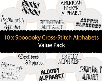 Spooky Cross Stitch Alphabets: Halloween Goth Fonts (DIY Patterns)