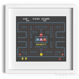 8-Bit Arcade Game Cross Stitch Pattern (PDF)