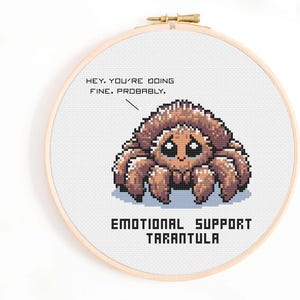 Emotional Support Tarantula Cross Stitch Pattern: Funny Spider (Digital Download)