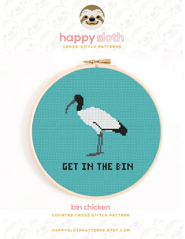 Sacred Australian Bin Chicken Get in the Bin Funny Cross Etsy Australia