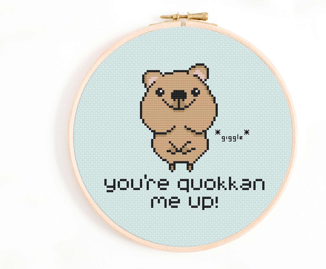 Quokka Cross Stitch Pattern You're Quokkan Me up Cross Stitch Chart